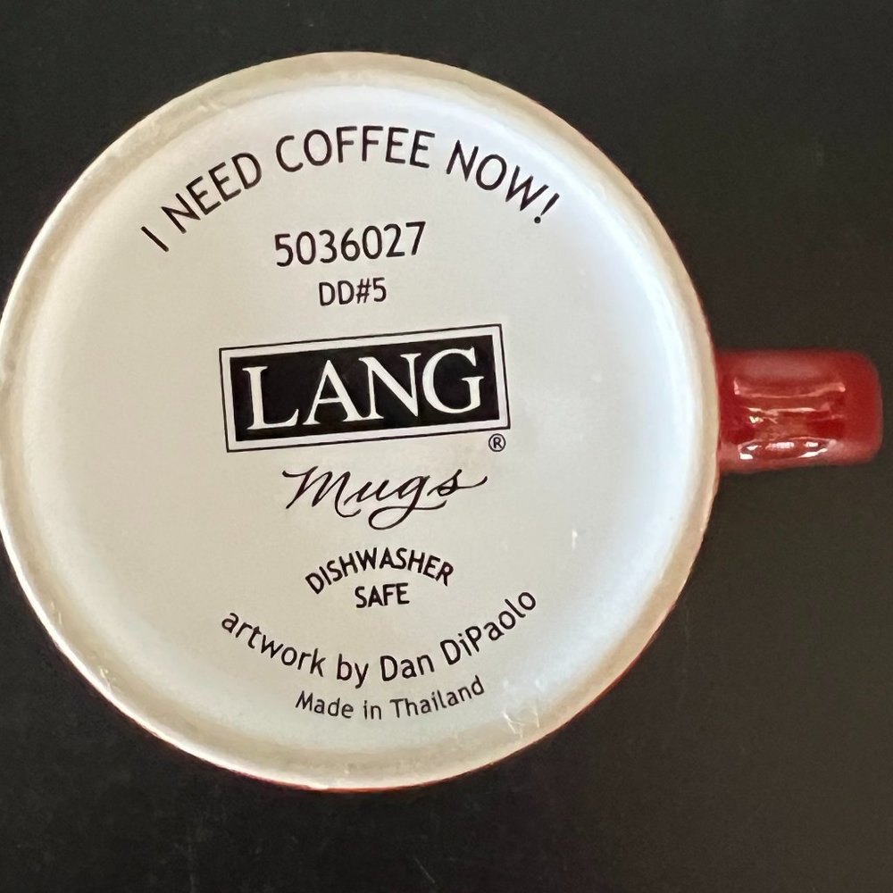 I Need Coffee Now! Tall Travel Mug by LANG w/ Art by Dan DiPaolo - Picture 5 of 8
